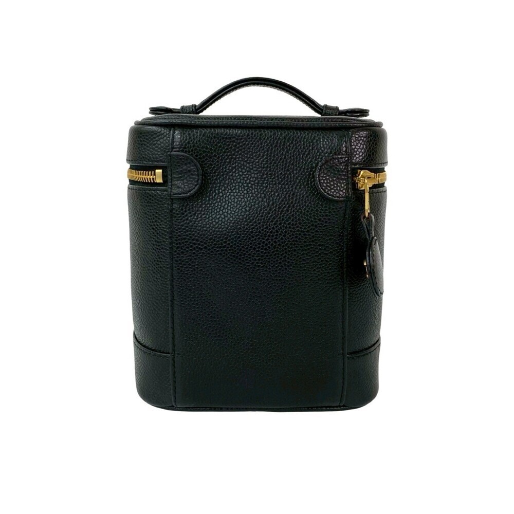 CHANEL Black Caviar Leather Logo Vanity Bag - Picture 3 of 9